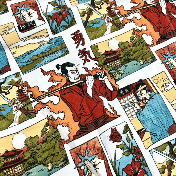 Bershka Samurai graphic tshirt, aop, Mens Small - Picture 5 of 5